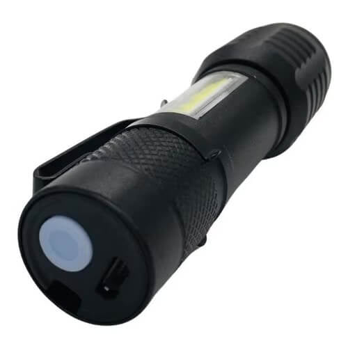 Mini Lanterna Led Chaveiro Usb + Cob Zoom Portátil Recarregável